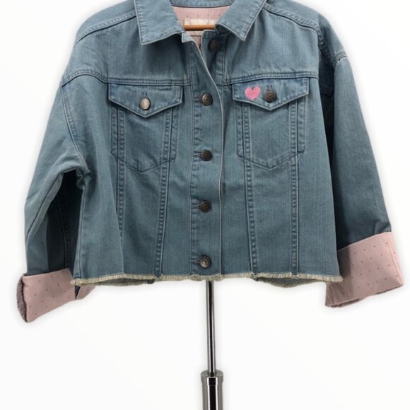 Cupcakes & Cashmere Lany Crop Denim Jacket NWT - Picture 7 of 15